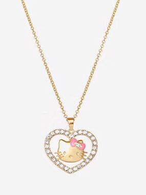 Sanrio | Hello Kitty Heart & Pink Bow Crystal Pendant Necklace